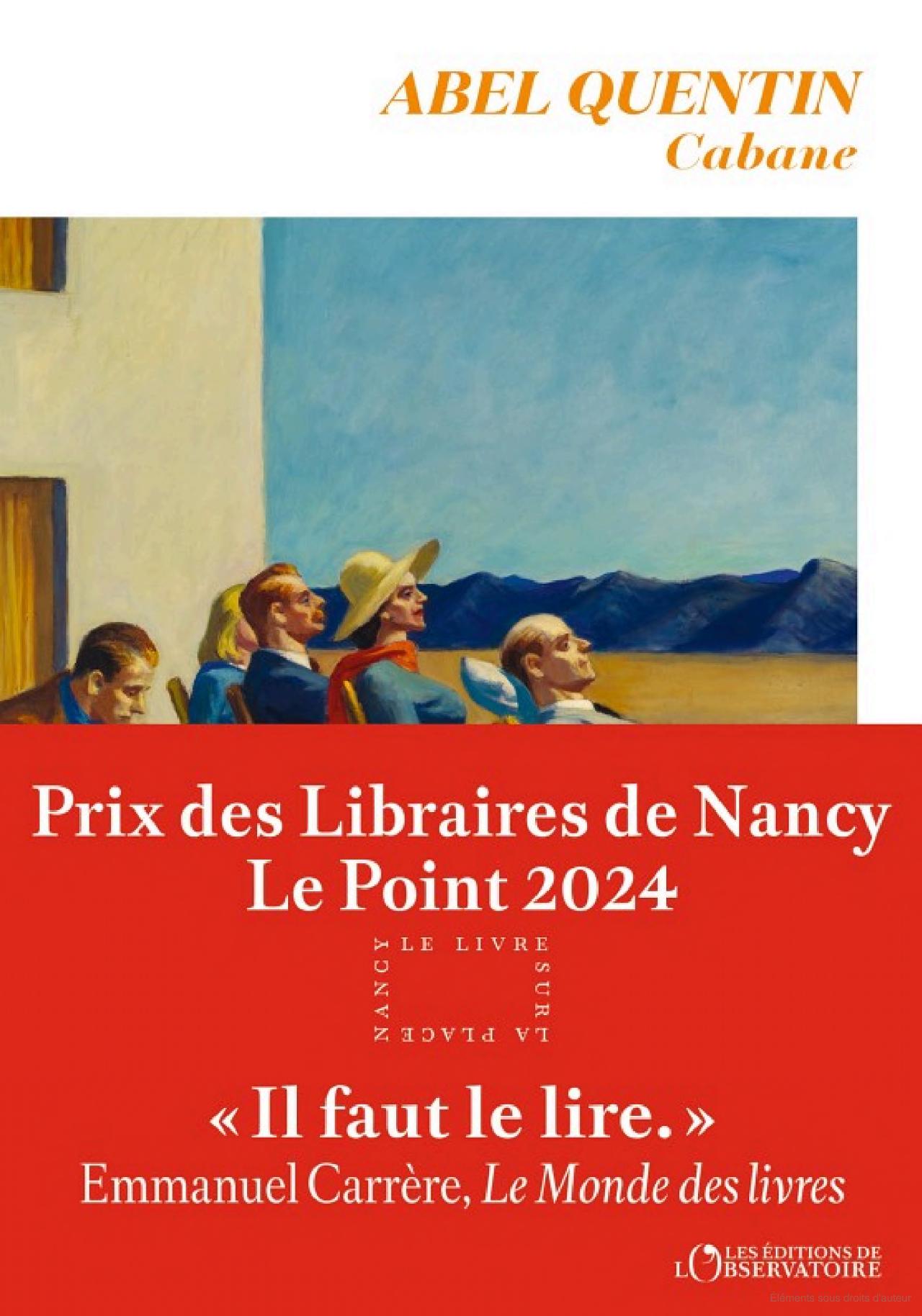 Couverture du livre "Cabane" d'Abel Quentin.